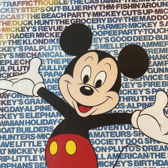 Vintage 1980’s Walt Disney Framed Mickey Mouse Filmography Poster Framed - Picture 2 of 6
